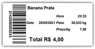 Etiqueta LinerLess para balanças pequena